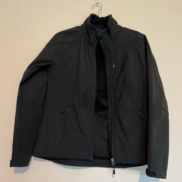 Double Diamond | Women’s Black Rose Pattern ZipUp Ski Jacket Fleece Lined- Small - Picture 1 of 8